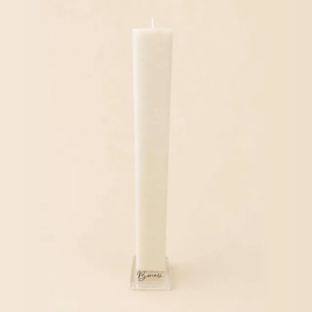 Boreali Candles Kaars "Stockholm", kleur: off white van 100% stearine kaars (brandtijd: 14 uur) (let op: inclusief kaarsenhouder)