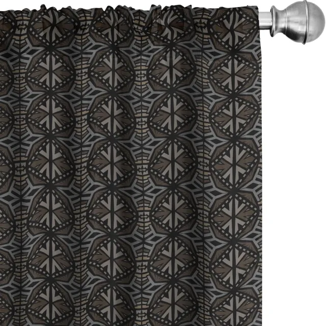 ABAKUHAUS Gordijnen Geometrisch 2x75x245 – Microvezel, halfverduisterend Donker Taupe