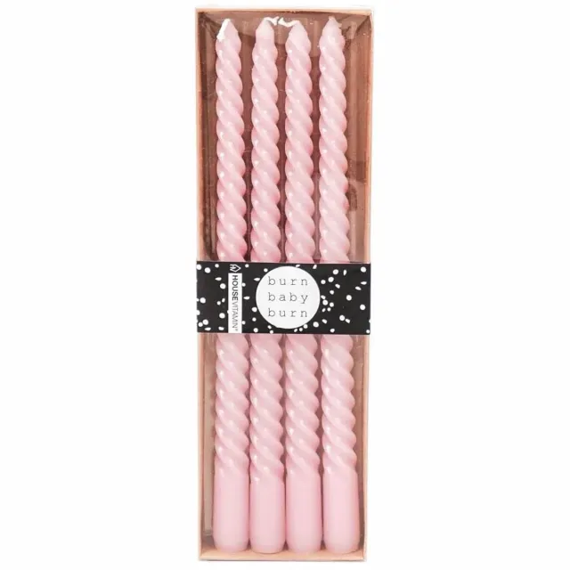 Housevitamin Kaarsen - Twisted Roze - Set van 4 - 2x30cm