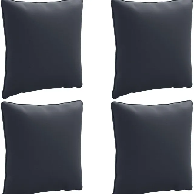 vidaXL Rugkussen - PUTTEN - 4 - st - 100% - Polyester - Donkerblauw Donkerblauw (melange)