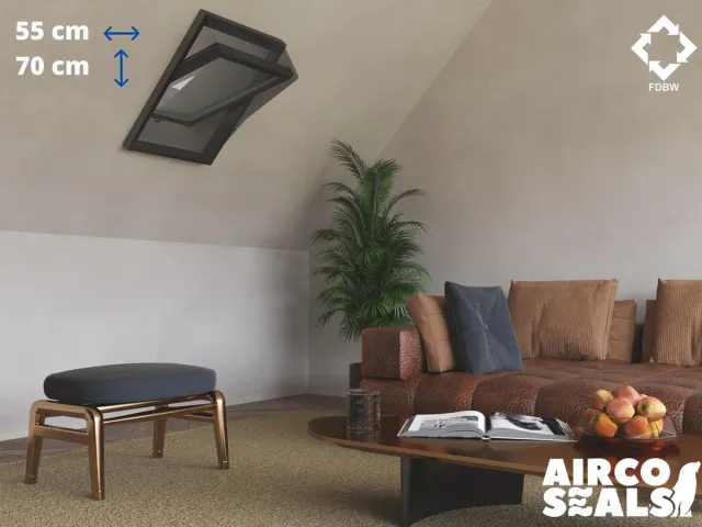 FDBW Insecten Hor Dakraam – 55 x 70 cm – Hor geschikt voor Velux CK01 – Insect Raamhor – Vliegenhor – Velux Tuimelvenster Oplossing Zwart 55 x 70 cm