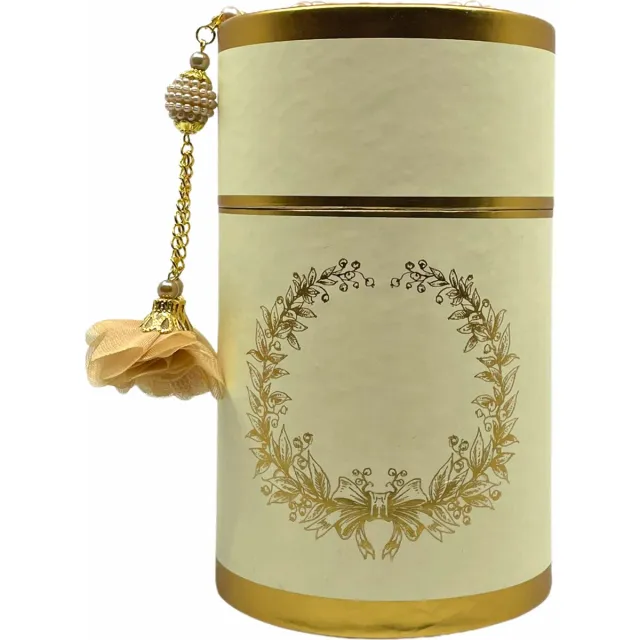 mirac Geschenkset tafta in een Cilinder box goud Creme