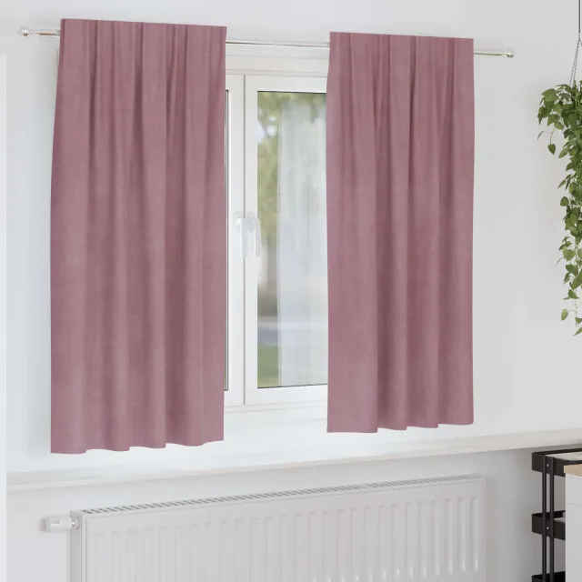 vidaXL Gordijnen 2 st Donkerroze 140 x 175 cm fluweel roze