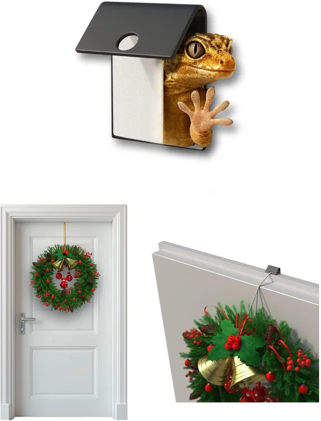 DOOR HOOK MAGICAL GRIP Deurhaak Wit - Onzichtbaar & Boorvrij voor Kransen & Decoraties