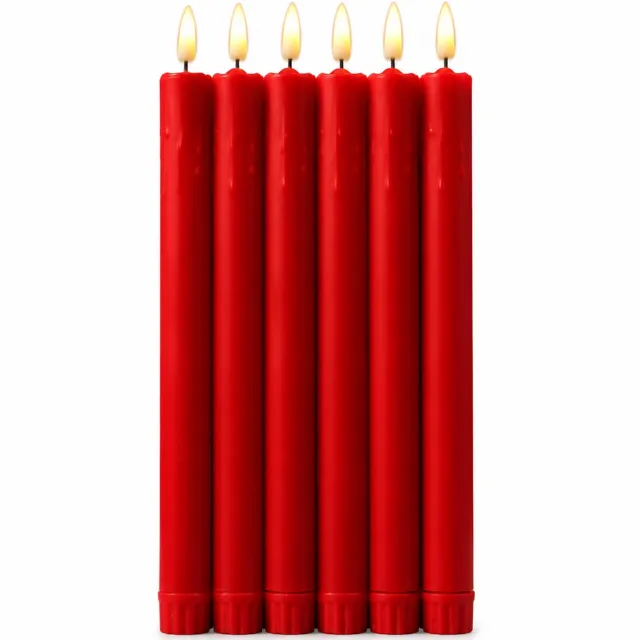 SWGOTA led kaarsen - 1 rode decoratieve LED-kaars met wasdruppelreliëf en vlamvormige lichttip, standaarduitvoering Rood
