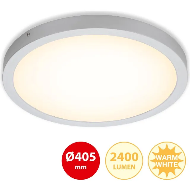 Briloner Leuchten - LED opbouwlamp, plafondlamp, 21 W, 2.000 Lumen, 4.000 Kelvin, Rond, Wit chroom