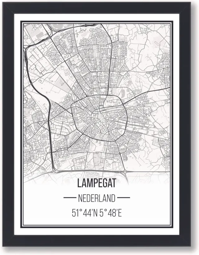 PRNTS Carnavalsprint - Eindhoven - Lampegat - Carnaval - Poster - Zwarte lijst - Wanddecoratie - 21x30cm