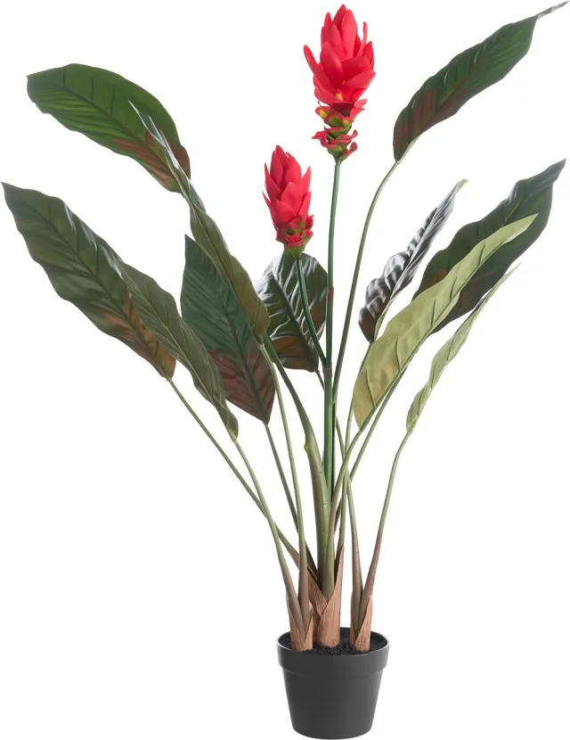 Beliani PURPURATA - Kunstplant in pot - Rood - 130 cm - Plastic
