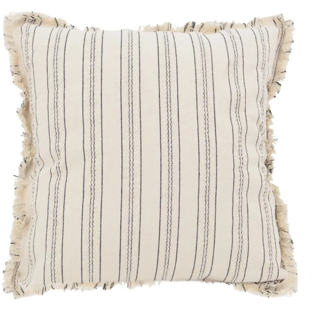 NOVÉE Yuna Stripe Zwart Kussenhoes | 45 x 45 cm | Katoen/Linnen
