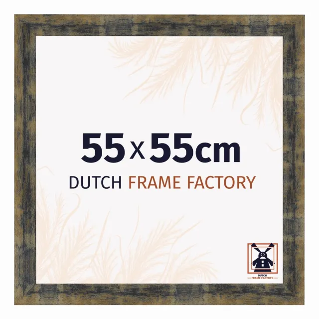 Dutch Frame Factory Fotolijst 55x55 cm - MDF - Blauw Goud Gemeleerd - Praag