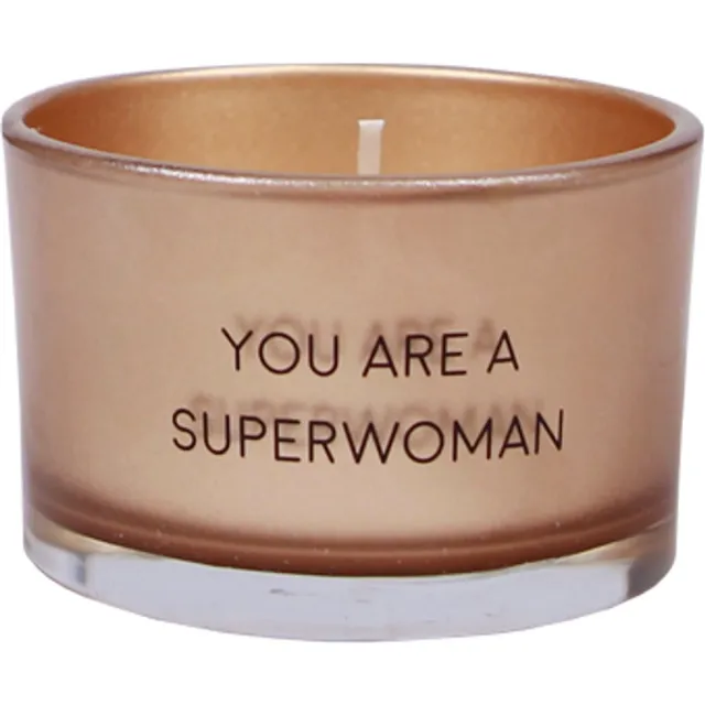 My Flame Lifestyle MY FLAME - Sojakaars met waxfiguurtje - YOU ARE A SUPERWOMAN - Silky Tonka - Branduren: 25u Aquablauw