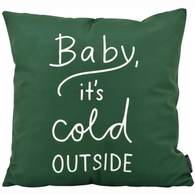 NOVÉE Cold Outside Kussenhoes | 45x45 cm | Katoen/Polyester donkergroen