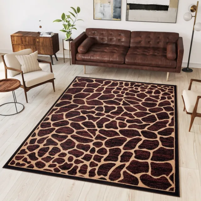 Tapiso Atlas PP Vloerkleed Bruin Modern Luipaard Woonkamer Tapijt Maat- 80x150 Bruin 10