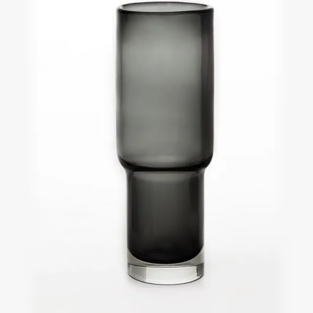 Moderne XL cilindrische design vaas - korting -21% - donkergrijs luxe glas- Belgisch merk Element Accessories : UDINE 42GR grijs, donkergrijs