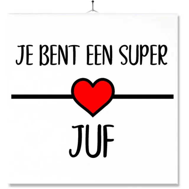 MC Living Tegel Met Opdruk | Geschenk | Kado | Je bent een super juf Multi-Color