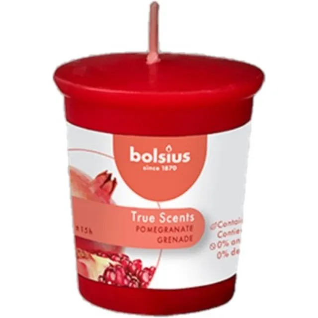 Bolsius 24 stuks Bolsius votive granaatappel - pomegranate geurkaarsen 53/45 (15 uur) rood