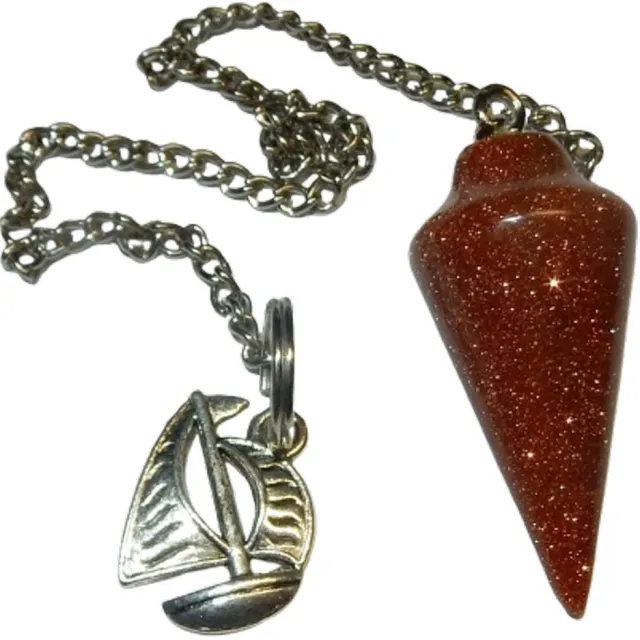 Shanna's Gems and more Pendel Goudsteen Rood bruin
