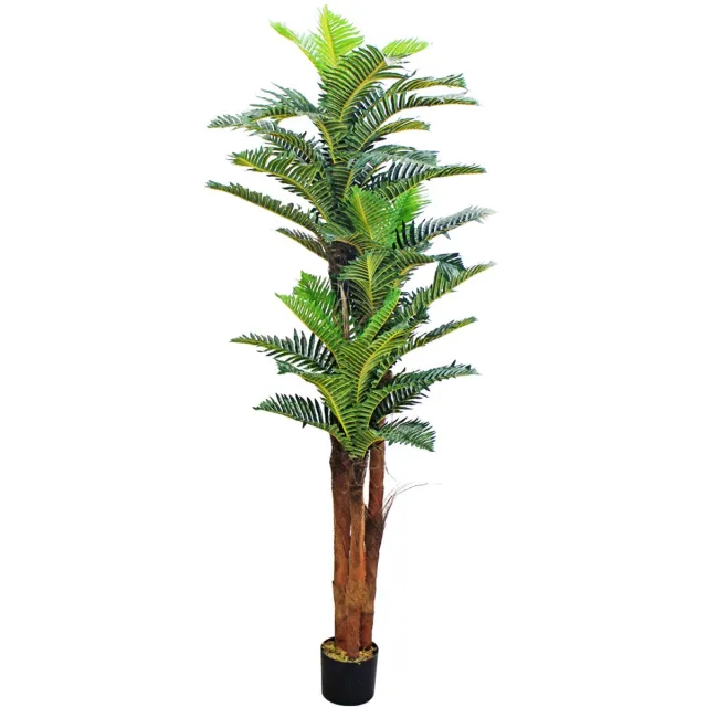 Decovego Kunstmatige Royal Palm Kokospalm Echt Hout Decoratie Bininnen 180cm DECOVEGO Bruin