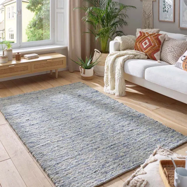 Tapeso Wollen vloerkleed - Lundr blauw 170x230