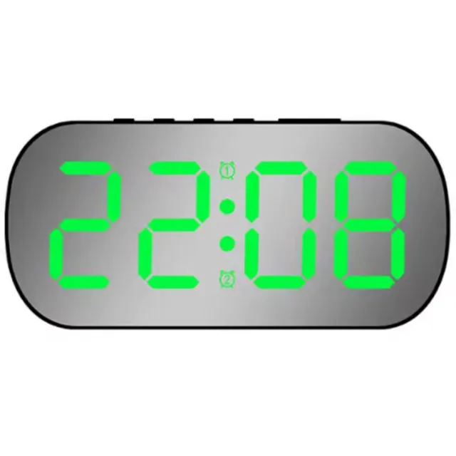 rimmo LED Digitale Elektronische Wekker met Helder Display en Alarmfunctie – Eenvoudige Desktop Tafelklok voor Slaapkamer, Woonkamer en Kantoor – Moderne Digitale Alarmklok als Interieur Decoratie en Praktische Tijdweergave-ZWART/GROEN