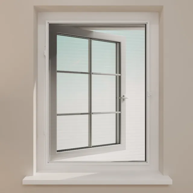 DTCH Insectenhor - Raamhor met scharnieren - Zwart gaas - Profielkleur Gebroken Wit - 105 x 125 cm