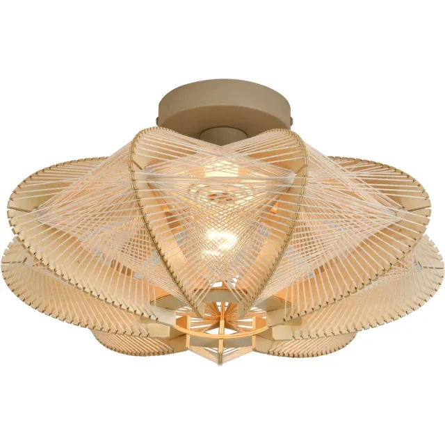 Expo Trading Japandi Plafondlamp van Natuurhout Beige