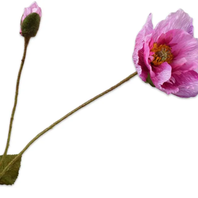 Silk-ka Kunstbloem - roze - H74 cm - 2 stuks