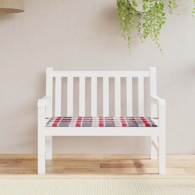 vidaXL Tuinbankkussen 100x50x3 cm oxford stof ruitpatroon rood Meerkleurig