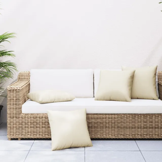 vidaXL Bankkussens 4 st 60x60 cm stof crèmekleurig