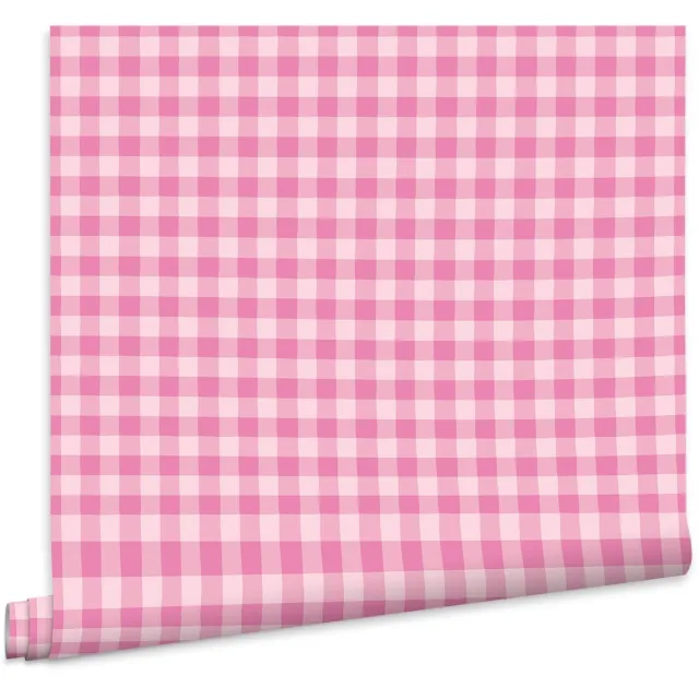 Fien & Teun Behang Boerenruit roze
