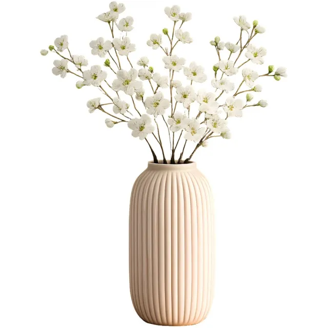 Bellatio Design Kunstbloemen appelbloesem Kyoto - 4x - 56 cm - wit - Kunst zijdebloemen - kleine witte bloemetjes
