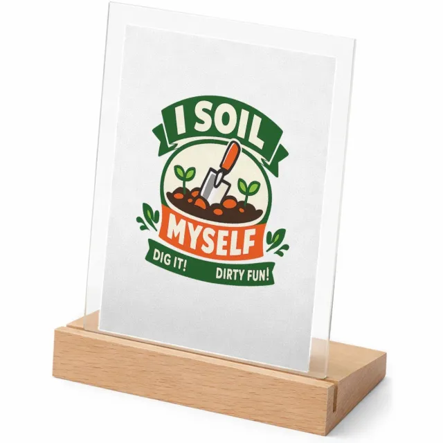 Mr Cadeautjes Glasframe met vaste tekst - design Een grappige cadeauprint rond een tuinier met een speelse wo | cadeau Wit