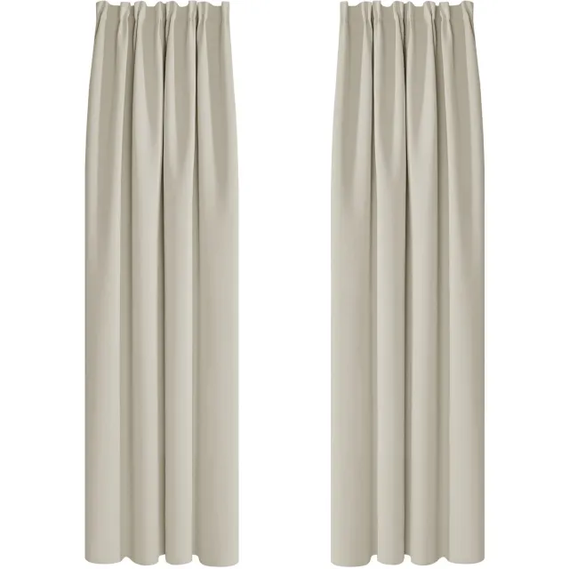 Famanu Set van 2 thermische verduisteringsgordijnen, isolerend en koudebescherming, perfect voor slaapkamer en woonkamer, lichtbeige, 140 x 290 cm, voor een stijlvol interieur en effectieve lichtblokkering