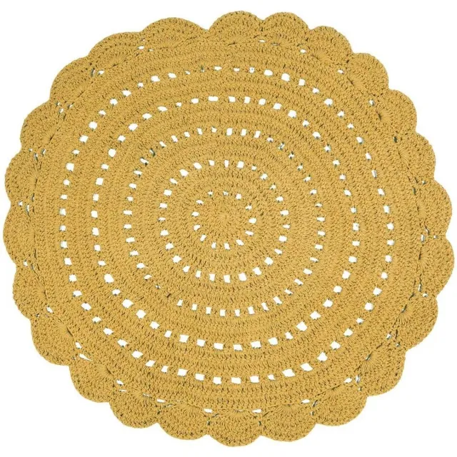 Nattiot Alma Rond Vloerkleed/Tapijt ∅ 120 cm - Okergeel