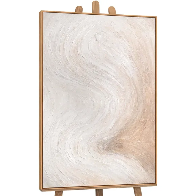 YS Canvas schilderij handgeschilderd flow of light abstract – YS-Art Gallery – Luxe wanddecoratie voor woonkamer – Modern schilderij voor slaapkamer en hal Wood