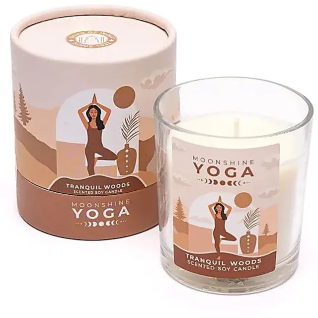 Song of India Moonshine Yoga Kaars - Tranquil Woods - Soja Geurkaars - Houtachtige Geur Meerkleurig