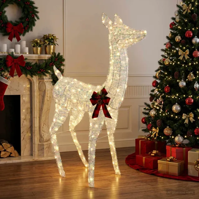 vidaXL 3D Kerst Rendier LOVIISA 200 LED's Warmwit 96 x 40 x 140 cm