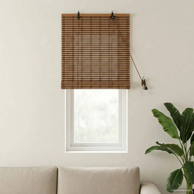 vidaXL Rolgordijn Bruin 50 x 160 cm Bamboe