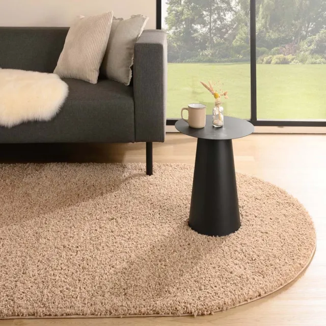 Tapeso Vloerkleed ovaal hoogpolig - Shaggy Trend beige 150x240