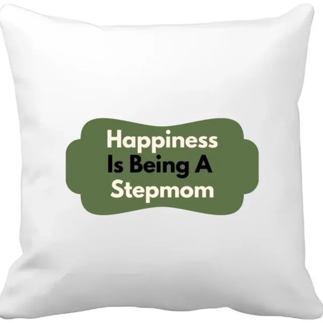 Akyol happiness is being a stepmom Kussen hoes - Moeder - de liefste stiefmoeder - moeder cadeautjes - moederdag - verjaardag - geschenk - kado - 40 bij 40 cm Multicolor