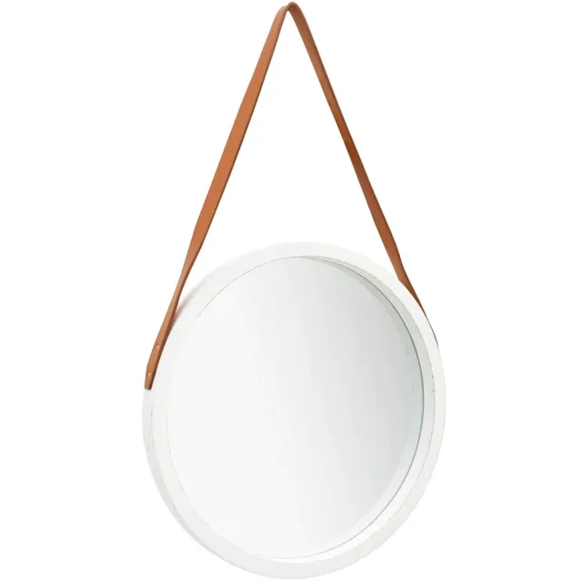 vidaXL Wandspiegel met band 50 cm wit