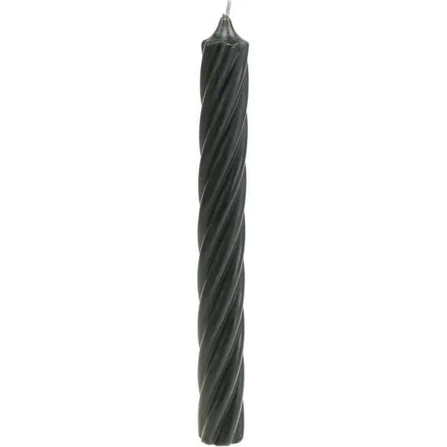 Wenzel Kerzen Rustieke kaarsen, stokkaarsen, effen zwart, 250/28 mm, 4 stuks
