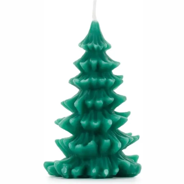 PartyDeco Kaars kerstboom - 10 cm Groen