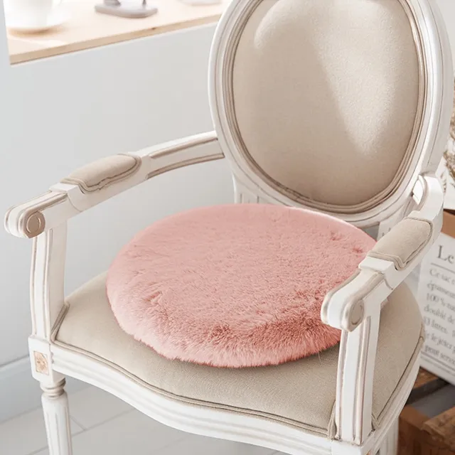 Ulisem Super Soft Ronde Pluche Zitkussen - Stoelkussen - Zitkussen Voor Stoel - Zacht En Delicaat - Veelzijdig Gebruik - Roze - Voor Binnen En Buiten - Antislip - Dik Comfort - Voor Keuken Kantoor En Terras