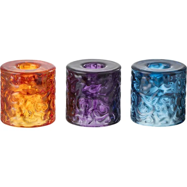 J-Line kaarshouder Hamer - glas - mix - 3 stuks Multi