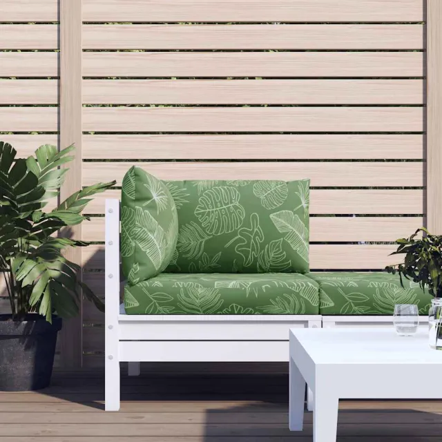 vidaXL Palletkussens 3 st bladpatroon oxford stof Groen