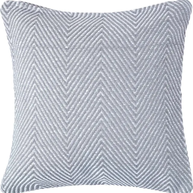 Homescapes Grijze Halden Katoenen Chevron Kussenhoes 45 x 45 cm Grijs