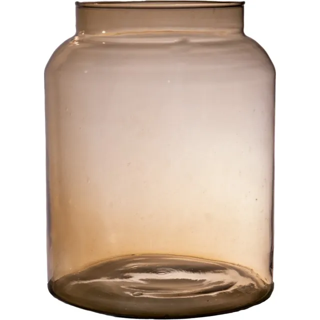 Hakbijl Glass Bloemenvaas Shape - transparant amber - eco glas - 19 x 25 cm - Melkbus vaas
