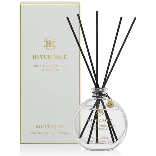Riverdale geurstokjes Boutique - Lily & Green Tea grijs - 90 ml