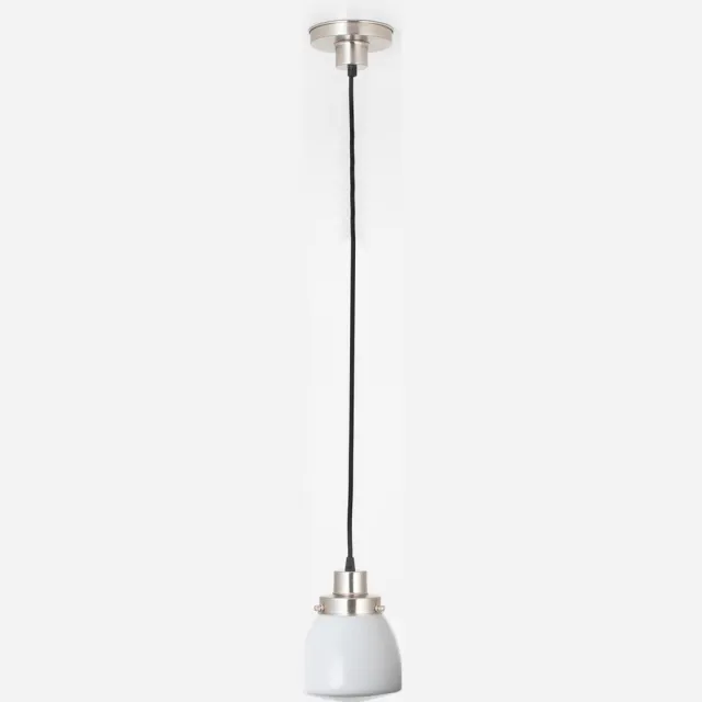Coloured by Art Hanglamp aan snoer Schoolbol Small 20's Matnikkel - Art Deco Trade